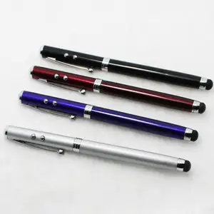 4-in-1 kalem stylus kalem Pointer LED ışıklı kalem kapasitif dokunmatik ekranlar iPad iPhone