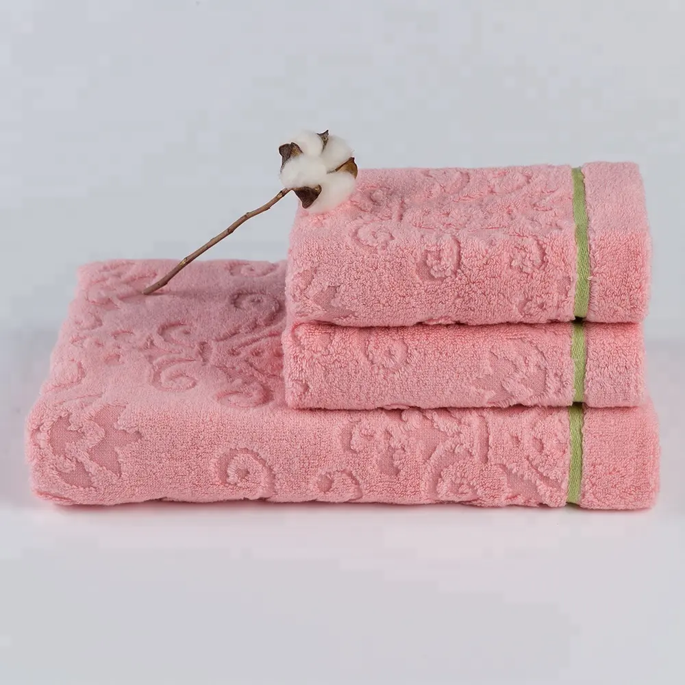 gaoyang china terry cotton bath towel with jacquard design