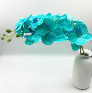 ดอกไม้ยางเทียมสีส้มเดี่ยวกล้วยไม้สิงคโปร์ทำ - Product Image 4