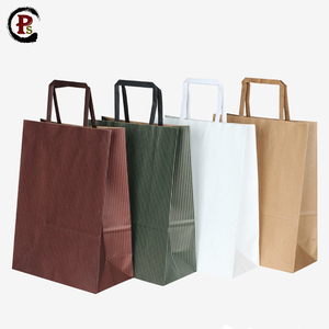 <span class=keywords><strong>Pas</strong></span> <span class=keywords><strong>cher</strong></span> papier <span class=keywords><strong>kraft</strong></span> à fond carré de magasinage plat poignée sacs d'emballage avec logo personnalisé - Product Image 4