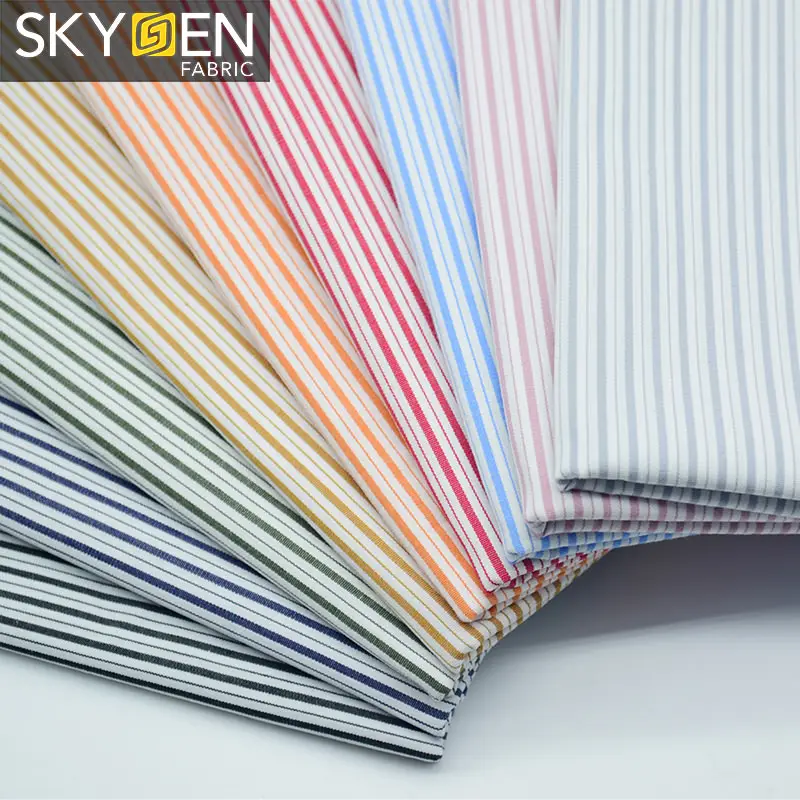 Ready Stock 100% Cotton Yarn Dyed Striped Fabric for Men's Shirt