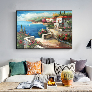 <span class=keywords><strong>Peinture</strong></span> moderne de diamant de toile de <span class=keywords><strong>paysage</strong></span> méditerranéen pour le salon - Product Image 3