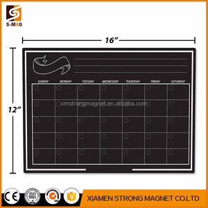 6x9 pulgadas 16x12 pulgadas imán de nevera calendario magnético borrado en seco escribir tablero de mensajes tablero negro - Product Image 2