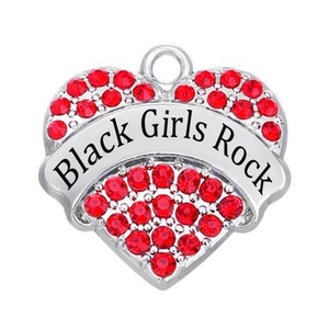Bracelet Collier Faire DIY Métal Bling Strass <span class=keywords><strong>Cristal</strong></span> Message Noms <span class=keywords><strong>Coeur</strong></span> Charme Noir Fille Rock <span class=keywords><strong>Pendentif</strong></span> - Product Image 4