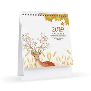 New design paper table calendar 2019 decorative business planner paper mony pictures desk calendar