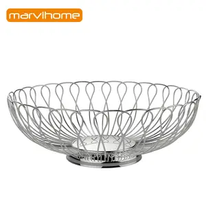 New design stainless steel petal fruit and bread wire basket