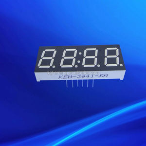 شاشة عرض led مكونة من 4 أرقام, 24 دبوس ، أربعة أرقام ، أحمر تسلسلي ، 7 قطع ، 0.39"