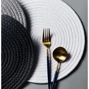 2022 Tabletex Eco-Friendly plastic pp round woven placemat cloth table mat