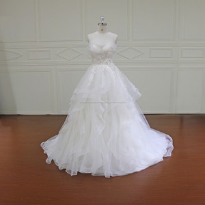 verdaderos del Nuevo tulle de la colmena de diseño mayor de la boda del vestido de bola opacidad sin espalda vestido de novia - Product Image 1