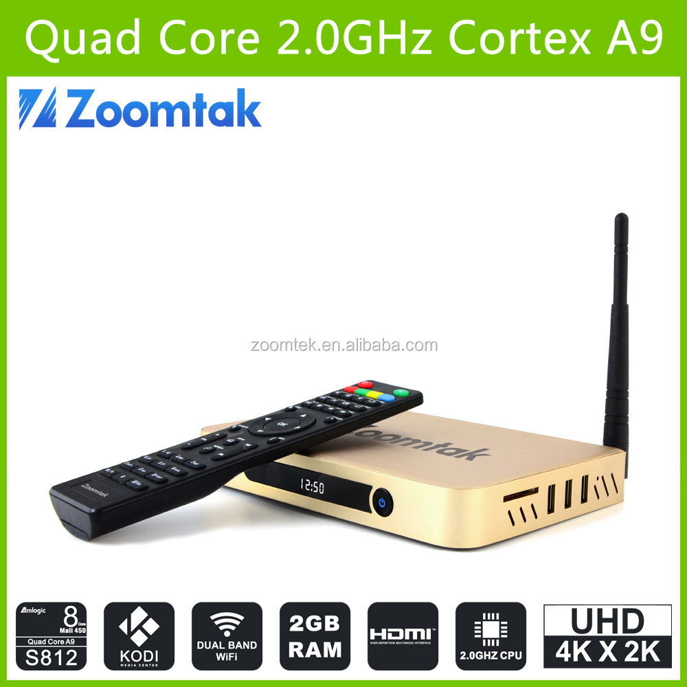 Venta caliente Amlogic S812 2 G RAM H.265 android quad core tv box 4 k