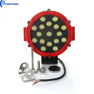 POPNOW Lampu Kerja Led Truk Bulat, Lampu Kerja Led Super Terang Merah Hitam Tahan Air IP67 7 Inci 51W Harga Terbaik