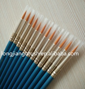 LONGJIANG Set di 12 <span class=keywords><strong>Pennelli</strong></span> Rotondi <span class=keywords><strong>Sintetici</strong></span> <span class=keywords><strong>per</strong></span> <span class=keywords><strong>Acquerello</strong></span> e Acrilico con Manico in Legno e Ghiera in Alluminio, Setole in Nylon - Product Image 3