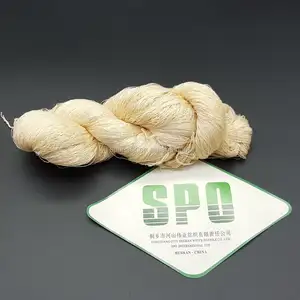 100% tussah silk yarn 72 nm Indian silk fabric