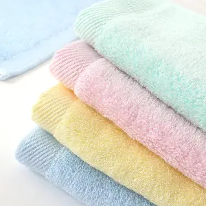 Cotton 25*25cm 10*10 inches Terry Or Bamboo Fiber Baby Bath Washcloths Natural Bamboo Towel