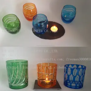 Hurrikan kerzenhalter aus glas/rot, blau, grün, gelb gefärbte bunte hurrikan glas kerze holer, kerzenlampe