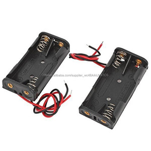 Dimensione Cella 2 x AAA (UM-* 2) Black Plastic Battery Holder Box Custodia Con Filo 3 V piombo - Product Image 2