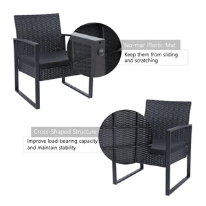 3 Cái Ngoài Trời KD Thép Mây Bistro <span class=keywords><strong>Set</strong></span> Wicker Ban Công <span class=keywords><strong>Set</strong></span> - Product Image 3