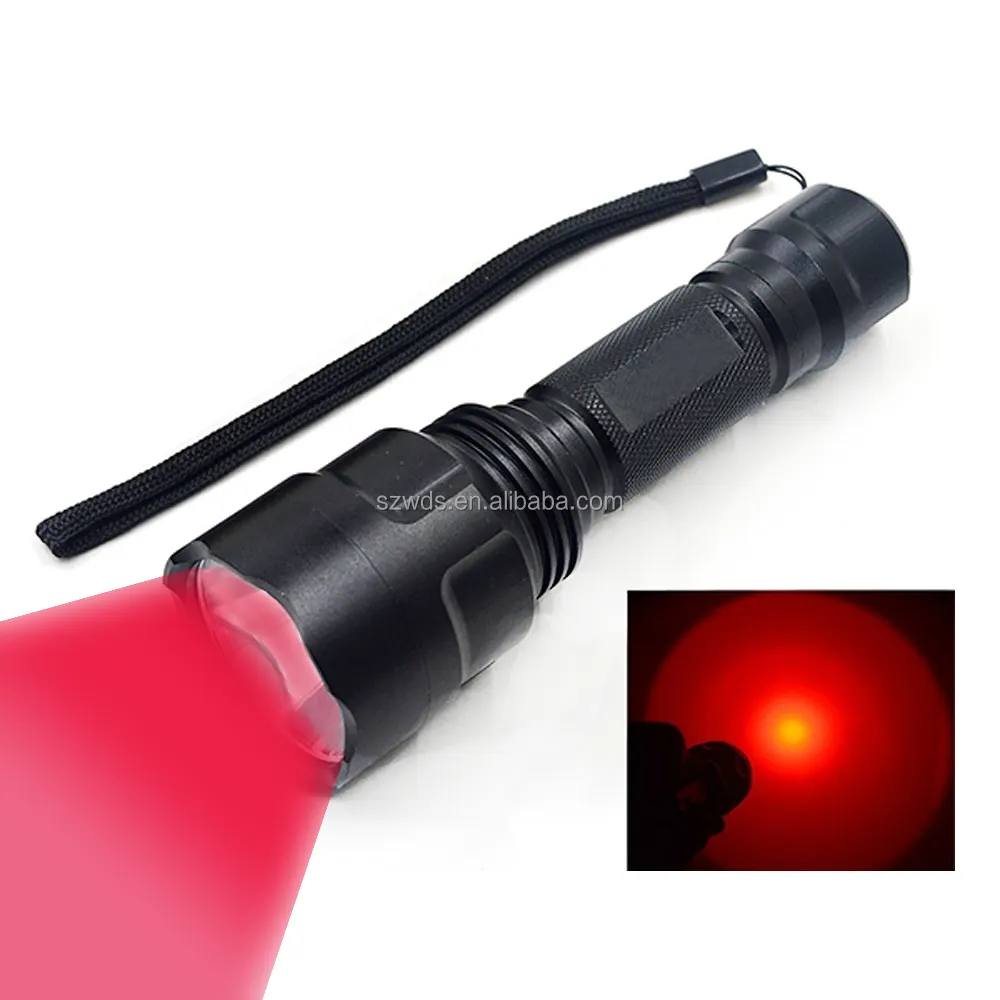 Lanterna led vermelha impermeável de 10w, à prova d' água, ao ar livre, acampamento, caça, noite, caminhadas, luz vermelha