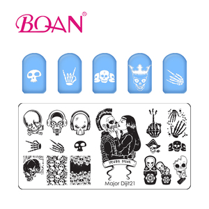 BQAN 2018 Majot Dijit Halloween Piastre Timbratura Dell'arte Del Chiodo del Metallo di Stile In Altre Forniture Chiodo - Product Image 2