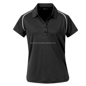 Chemise pour femme à double passepoil, style sport, séchage rapide, en tissu polyester tissé Dobby, cousue à la main, Sports WPS-2261 - Product Image 3