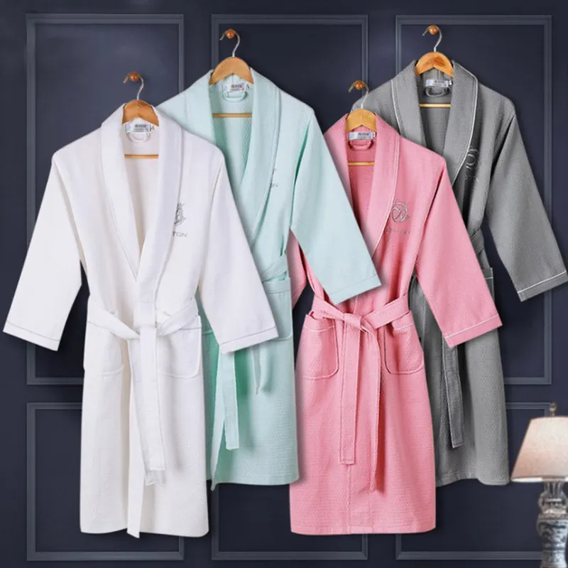 O-Tek Certificated Xxl Waffle Bath Robe Hotel Bathrobe Set Cotton Bathrobe Wholesale