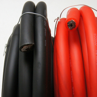 Câble de batterie en cuivre pur 1/0 AWG noir et rouge, vente en gros d'usine