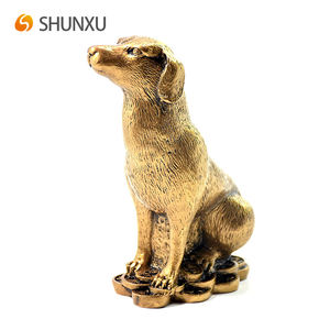 2018 Cane Zodiaco Cinese Anno Resina Cane con Feng Shui Moneta Da Collezione Figurine Table Desk Decor Fortunato Statua - Product Image 3