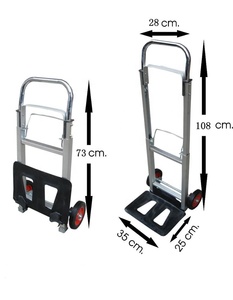 Ph90 Truk Genggam Klasik Bahan Aloi Aluminium, Troli Lipat Portabel Dua Roda Aluminium Paduan Klasik - Product Image 1