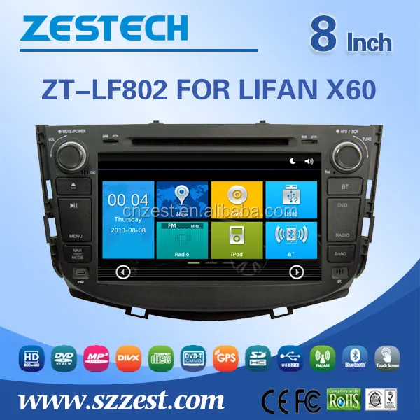 Di dasbor mobil monitor lcd untuk Lifan x60 mobil gps dukungan am/fm bt tv hd 800 MHz