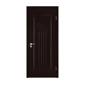 새로운 문 가격 목록 Pvc 플러시 도어 디자인 블랙 인테리어 문 스윙 문의 및 사용자 정의 완료 꽃 응원 MMQD604