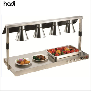 Scalda Cibo Cromato Doppio - Con 2 Lumini - 29x16x6cm - Per Tavola E Buffet