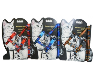 Grosir cukup aman pelepas cepat tali kucing Breakaway dengan Harness disesuaikan tali kerah kucing anjing poliester pola bunga - Product Image 1