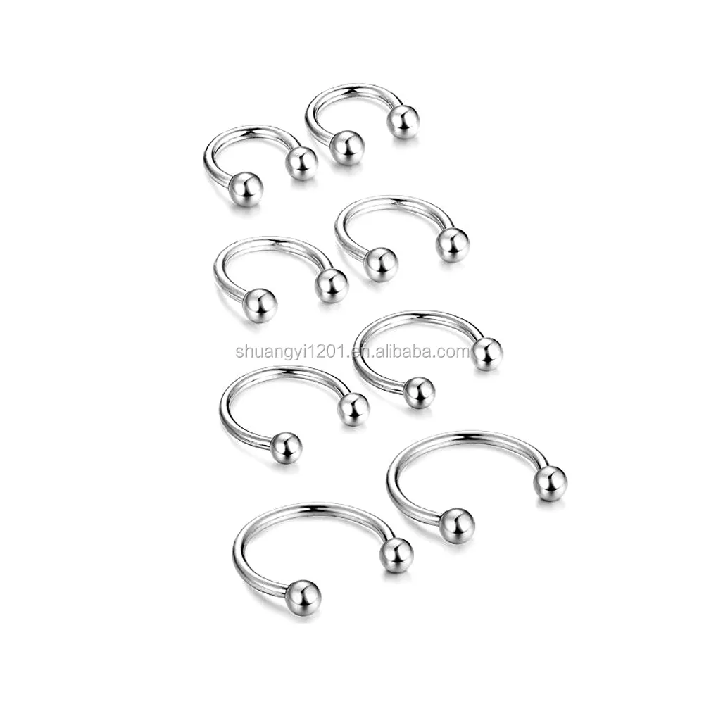 HUSURU — bijoux de Piercing pour nez, Septum, lèvres, mamelon, sourcils, cerceau, fer à cheval, Helix Tragus, Cartilage, Piercing d'oreille