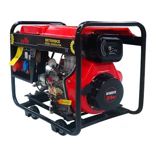 BISON(CHINA) 5kva Air Cooling 10HP Diesel Generator Set Portable Oen Type Single Cylinder Single Phase