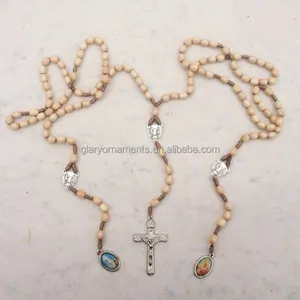 New Long Wood Wedding Double Rosary Two Person Rosary Set