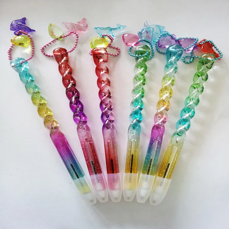 أحدث أقلام lapiceros Kawaii اليابانية ، أقلام لطيفة ، مستلزمات مكتبية, قلم حبر جاف كوري ، ألوان زاهية ، حيوانات بحرية ، أقلام مع دلاية ذاتية الصنع