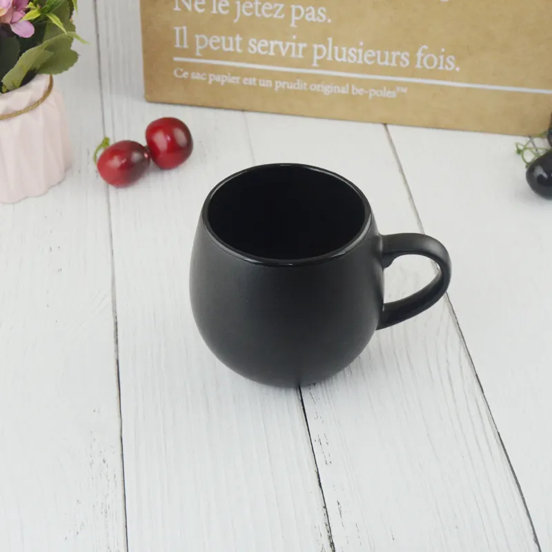 Tasse à café en céramique mate, noir, 13OZ, livraison gratuite