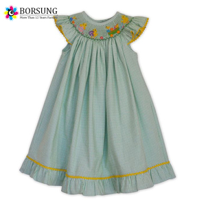 Piccolo Pulcini <span class=keywords><strong>Verde</strong></span> Boutique Vescovo <span class=keywords><strong>Vestito</strong></span> Per Le Ragazze Del Cotone Abiti Smocked - Product Image 1
