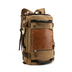 Functional 3 Way <strong>Backpack</strong> Canvas <strong>Backpack</strong> with Hidden Straps, <strong>Convertible</strong> <strong>Backpack</strong>/Duffle - Product Image 1