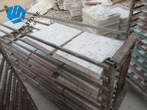 15x15 Nhỏ Màu Trắng Calacatta Quảng Trường Vàng Chip Khảm Đá Cẩm Thạch Các Loại Trang Trí Gạch cho Nhà Bếp - Product Image 4