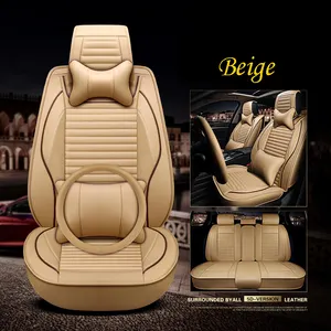 Four Seasons Universal Full Wrapped PU Leather Car Seat Cover Setセダンとsuv