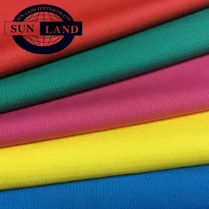 Tela de malla transpirable para hacer deporte, tela de 100% poliéster sin agujero, disponible en color rojo y azul marino