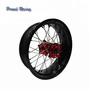 Motorfiets Motocross Supermoto Legering Wiel compleet wielen met rode hub