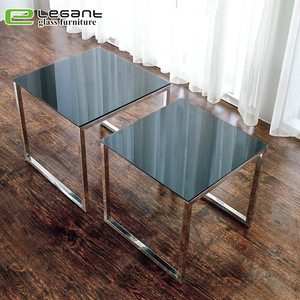 Moderno mobili soggiorno di lusso in acciaio inox <span class=keywords><strong>tavolino</strong></span> di vetro/C di figura di vetro <span class=keywords><strong>tavolino</strong></span> - Product Image 3