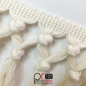 Hot Design White <span class=keywords><strong>Gimp</strong></span> Trenza Recorte Borla Flecos para cortina, almohada, pantalla - Product Image 2