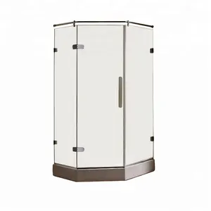 シャワールーム小型グラスファイバーシャワーストール & ガラスパネルとアクリルベースフロアクロームシャワーボックス