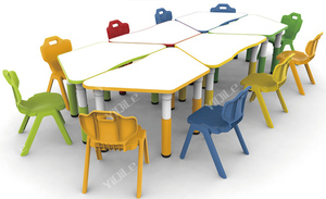 Table et chaises en plastique pour enfants, 20 pièces, mobilier <span class=keywords><strong>de</strong></span> soins <span class=keywords><strong>de</strong></span> jour <span class=keywords><strong>d</strong></span>'<span class=keywords><strong>occasion</strong></span>, en promotion - Product Image 2