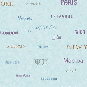 <span class=keywords><strong>World</strong></span> Major City ชื่อรูปแบบการพิมพ์ Sound Proof PVC Wallpaper Decor - Product Image 4
