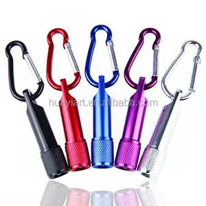 Portable Colorful Columbia Mini LED Flashlight Torch Light Carabiner Keychain Outdoor for Hiking Climbing