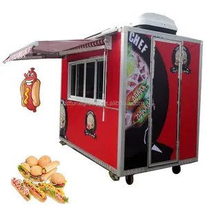 मोबाइल भोजन ट्रक 7.5ft यूरोप कार भोजन के लिए खाद्य ट्रेलर विक्रेताओं hotdog भोजन गाड़ी